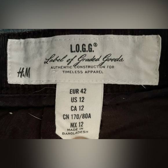 H&M 5 Pocket Charcoal Skinny Corduroys.  Size 12. Perfect Condition. - Picture 3 of 3